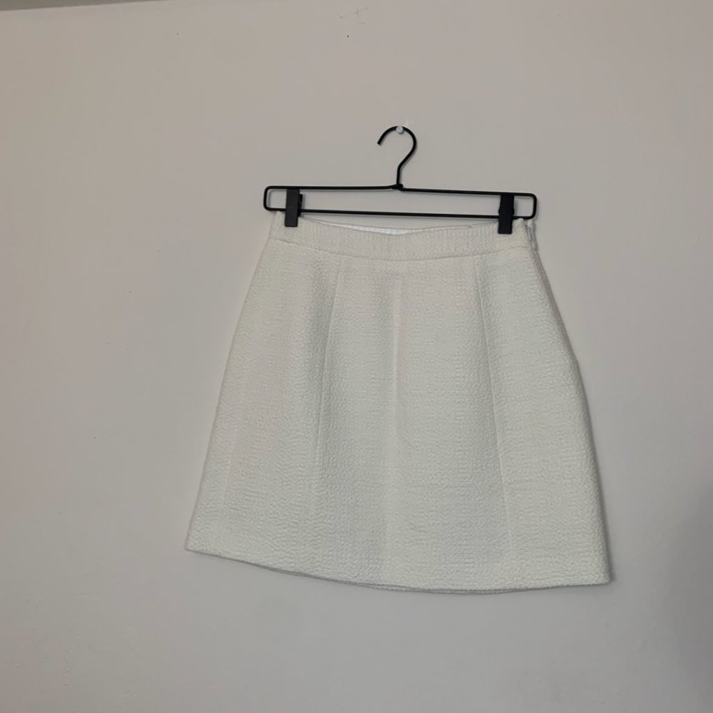 Babaton Aritzia Mini Skirt - White High Rise